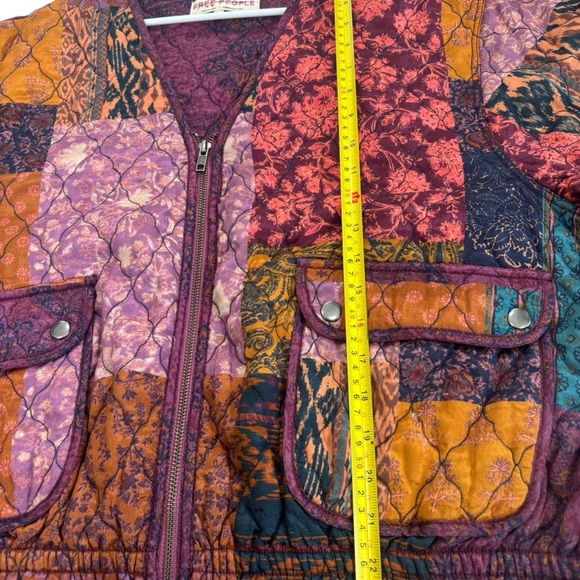 Free People Peggy Quilted Jacket Size Large Trendy Boho Bohemian Hippie - Picture 12 of 12